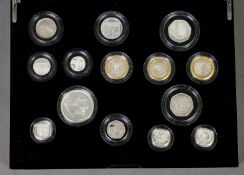 ROYAL MINT ELIZABETH II 2011 SILVER PROOF COIN SET OF FOURTEEN COINS, 1p to £2, limited edition no