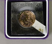 QUEEN ELIZABETH II 2012 DIAMOND JUBILEE BRILLIANT, UNCIRCULATED GOLD FULL SOVEREIGN, encapsulated