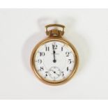 WALTHAM DRESS POCKET WATCH with keyless 19 jewels movement, with white two-part arabic dial, with