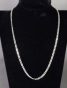 SILVER CHAIN NECKLACE with flattened curb pattern links, trigger catch, 20” (51cm) long; a SILVER
