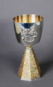JOHN WILLMIN FOR AURUM DESIGNS, LIMITED EDITION TEXTURED SILVER GOBLET, PRODUCED TO COMMEMORATE
