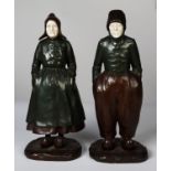 PAUL D’AIRE (fl. 1890-1910), PAIR OF COLD PAINTED BRONZE AND IVORY FIGURES OF DUTCH PEASANTS,