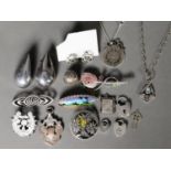 SELECTION OF HALLMARKED STERLING AND 925 MARK SILVER JEWELLERY AND OTHER ITEMS, including a