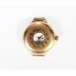 LADY'S 9ct GOLD VINTAGE DEMI-HUNTER WRISTWATCH with 15 jewels movement, arabic white dial with