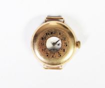 LADY'S 9ct GOLD VINTAGE DEMI-HUNTER WRISTWATCH with 15 jewels movement, arabic white dial with