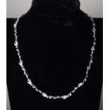 ATTRACTIVE MODERN ITALIAN RECARLO 18ct WHITE GOLD NECKLACE set with 110 TINY DIAMONDS with stated