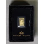 ST GEORGE & THE DRAGON FINE GOLD (999.99/1000) INGOT, 8.9mm x 14.7mm, 2.5gms, limited edition of