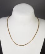 9ct GOLD BOX LINK CHAIN NECKLACE, with ring clasp, 15 ½” (39.5cm) long, 5.9gms
