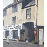 ROGER HAMPSON (1925 - 1996) OIL PAINTING ON BOARD Second-hand Shop, Whitchurch Signed lower right,