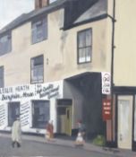 ROGER HAMPSON (1925 - 1996) OIL PAINTING ON BOARD Second-hand Shop, Whitchurch Signed lower right,
