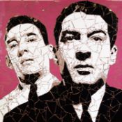 ED CHAPMAN (b.1971) MOSAIC ON BOARD, AFTER THE PHOTOGRAPH BY DAVID BAILEY The Kray Twins,   Signed