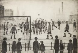 L.S. LOWRY (1887 - 1976) ARTIST SIGNED LIMITED EDITION PRINT OF A PENCIL DRAWING ‘The Football
