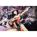 ALEX ROSS (b.1970) FOR DC COMICS ARTIST SIGNED LIMITED EDITION COLOUR PRINT ‘Wonder Woman Defender