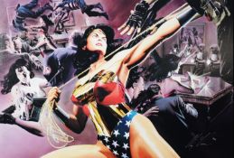 ALEX ROSS (b.1970) FOR DC COMICS ARTIST SIGNED LIMITED EDITION COLOUR PRINT ‘Wonder Woman Defender