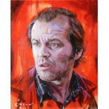 ZINSKY (MODERN) MIXED MEDIA ON CANVAS ‘Jack Torrance’ Signed, titled to gallery label verso 32” x