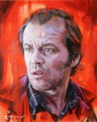 ZINSKY (MODERN) MIXED MEDIA ON CANVAS ‘Jack Torrance’ Signed, titled to gallery label verso 32” x