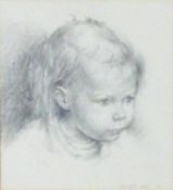 ELIZABETH WOOD (b.1930) CHARCOAL & PENCIL DRAWING Child Study Signed & dated (19)92 lower right,