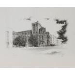 MARC GRIMSHAW ARTIST SIGNED LIMITED EDITION PRINT OF A PENCIL DRAWING 'Rylands Library, Deansgate,