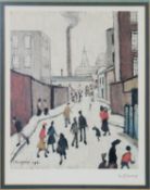 L. S. LOWRY (1887 - 1976) ARTIST SIGNED LIMITED EDITION COLOUR PRINT ‘Street Scene’ An edition
