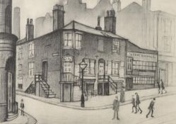 L.S. LOWRY (1887 - 1976) ARTIST SIGNED LIMITED EDITION PRINT OF A PENCIL DRAWING ‘Great Ancoats