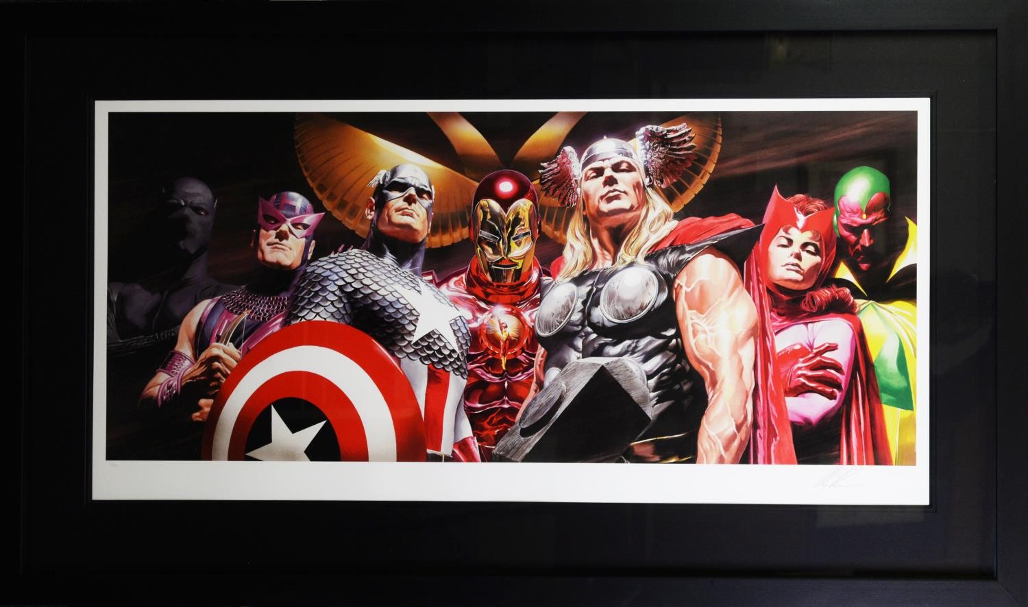ALEX ROSS (b.1970) FOR MARVEL COMICS ARTIST SIGNED LIMITED EDITION COLOUR PRINT ‘Assemble’ (39/ - Image 2 of 2