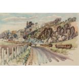 IAN GRANT (1904 - 1993) WATERCOLOUR DRAWING The Cement Works 9 3/4 x 14 1/4in (25 x 36cm) (