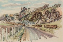IAN GRANT (1904 - 1993) WATERCOLOUR DRAWING The Cement Works 9 3/4 x 14 1/4in (25 x 36cm) (