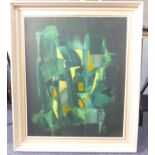PETER HENRY DAVENPORT (1931 - 2014) OIL PAINTING ON CANVAS ‘Sun on Green’, abstract Signed with