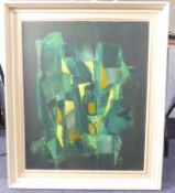 PETER HENRY DAVENPORT (1931 - 2014) OIL PAINTING ON CANVAS ‘Sun on Green’, abstract Signed with