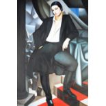 AFTER TAMARA de LEMPICKA MODERN OIL ON CANVAS ‘Portrait de la Duchess de la Salle’ Initialled D N 35