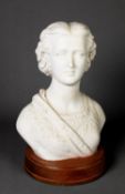 CRYSTAL PALACE ART UNION NINETEENTH CENTURY COPELAND PARIAN BUST OF QUEEN ALEXANDRA BY F M MILLER,