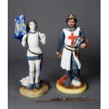TWO ROYAL DOULTON CHINA FIGURES, comprising: RICHARD THE LIONHEART, HN3675 and JOAN OF ARC,