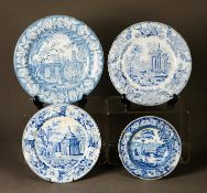 GROUP OF 18TH CENTURY AND EARLY 19TH CENTURY CREAMWARE AND PEARLWARE PLATES; decorated in