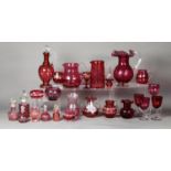 SELECTION OF 29 PIECES OF VICTORIAN and LATER CRANBERRY GLASS (29)