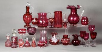 SELECTION OF 29 PIECES OF VICTORIAN and LATER CRANBERRY GLASS (29)