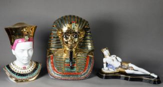 THREE NADAL, MODERN PORCELAIN FIGURES RELATING TO ANCIENT EGYPT, comprising TWO LARGE LIMITED