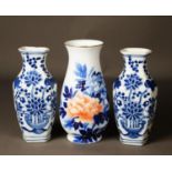 MODERN FUKAGAWA, JAPANESE PORCELAIN VASE, of footed baluster form, decorated in tones of blue and