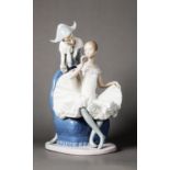 NAO PORCELAIN MODEL OF A MALE and FEMALE BALLET DANCER, 12 ½" (32cm) high