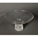 TAPIO WIRKKALA STEMMED FOR IITALA, ‘KANTARELLI’ GLASS DISH, of shallow, slightly elliptical form