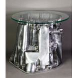STYLISH MERCEDES BENZ GEARBOX CASING (R 211 261 09 01) COFFEE/ OCCASIONAL TABLE WITH CIRCULAR