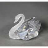 A MODERN WATERFORD CRYSTAL SWAN