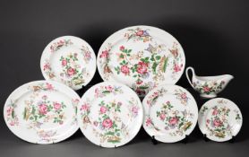 WEDGWOOD OF ETRURIA AND BARLESTON POTTERY DINNER SERVICE with Charnwood (7433) floral and