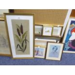 FIVE FRAMED TAPESTRIES AND VARIOUS FRAMED COLOUR PRINTS