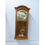 MODERN SMALL CHERRYWOOD CASED WALL CLOCK