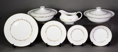 ROYAL DOULTON CHINA DINNER SERVICE FOR SIX PERSONS, FAIRFAX GILT FLORAL PATTERN, to include