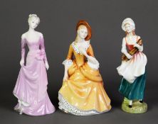 TWO ROYAL DOULTON CHINA FIGURES, ‘SANDRA’ HN2275, and ‘LIZZIE’ HN2749, together with a COALPORT,