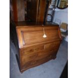VICTORIAN WALNUT BUREAU BOOKCASE, THE TOP SECTION BEEN MADE INTO A BOOKCASE