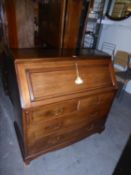 VICTORIAN WALNUT BUREAU BOOKCASE, THE TOP SECTION BEEN MADE INTO A BOOKCASE