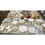 ROYAL ALBERT CHINA, DINNER SERVICE COMPRISING; 8 DINNER PLATES, 9 SIDE PLATES, 17 TEA CUPS, 2