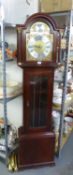 RICHARD BROAD, BODMIN, CORNWALL, 20TH CENTURY MAHOGANY LONGCASE CLOCK WITH ARCHED BRASS AND SILVERED